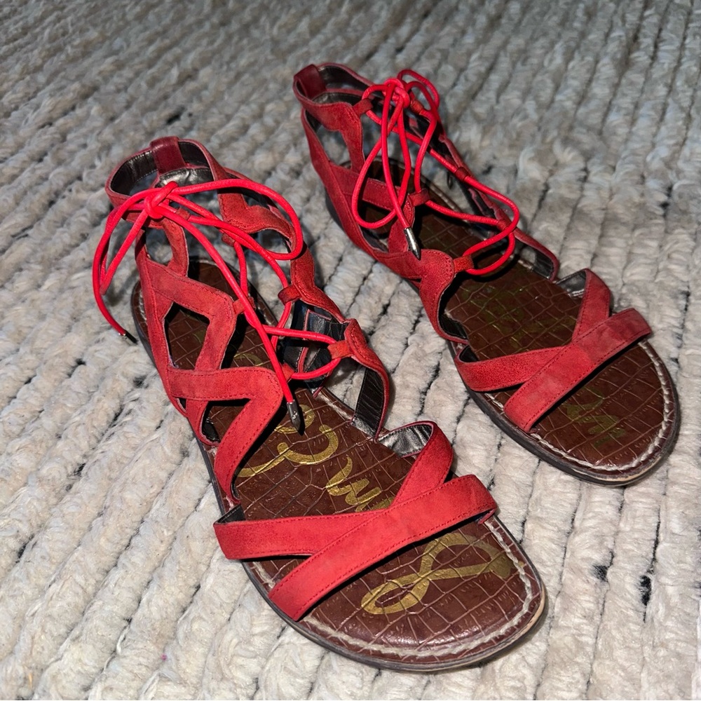 Sam Edelman Womens Gemma Gladiator sandals in Havana Red size 8